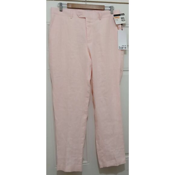 Bar 111 mens 33/30light pink 100% linen trouser slim fit pants